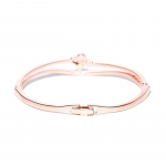 Rose Gold-Plated Handcrafted Stone-Studded Bracelet