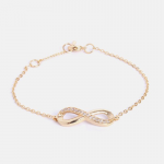 Women Gold-Toned & White Brass Crystals Handcrafted Gold-Plated Link Bracelet