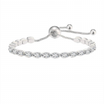 Women Silver-Toned Crystals Silver-Plated Wraparound Bracelet