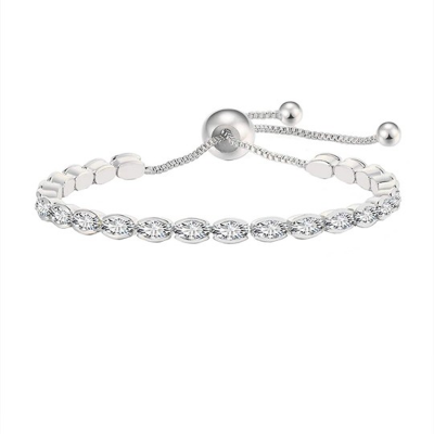Women Silver-Toned Crystals Silver-Plated Wraparound Bracelet